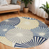 4' X 6' Blue and Ivory Geometric Power Loom Area Rug